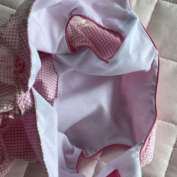 Claire & Charlie Pink Gingham 1pc Bubble Romper Bicycle Embroidery Sz 18 months - Picture 4 of 16